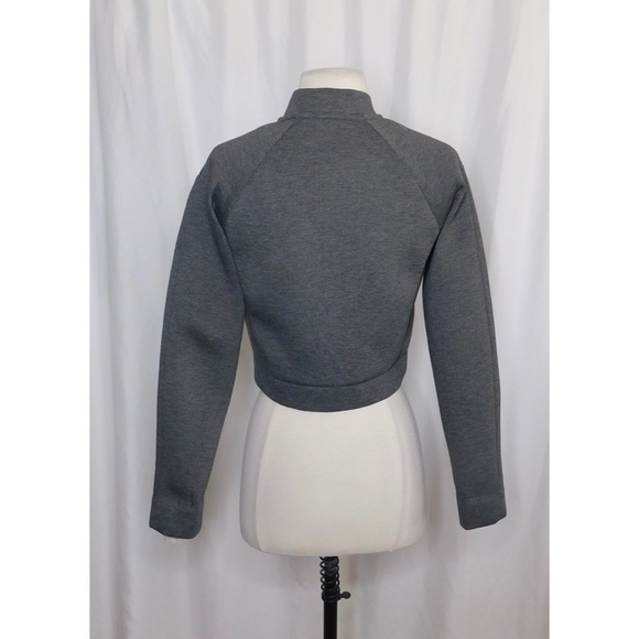 EVERLANE Street Fleece Cropped Bomber Jacket Grey Crop Minimalist Preppy X-Small - Picture 9 of 13